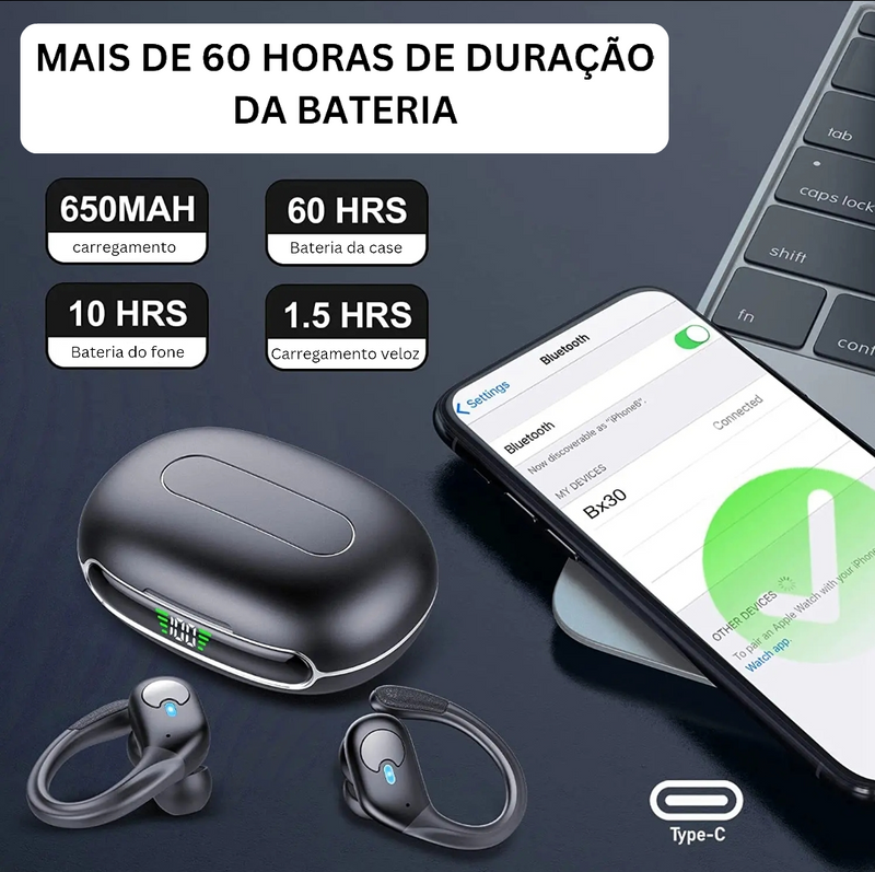 Fone Bluetooth sem fio